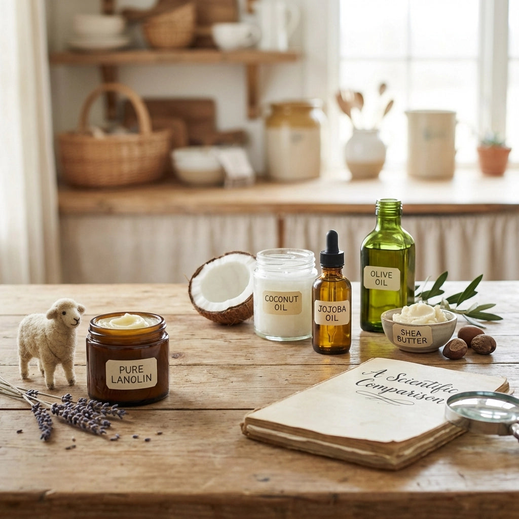 Lanolin vs. Other Natural Oils: A Scientific Comparison (Coconut, Jojoba, Olive, Shea)