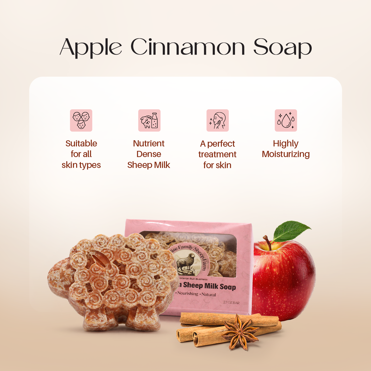 Apple Cinnamon Sheep Milk Soap – Handmade Natural Farm Soap
