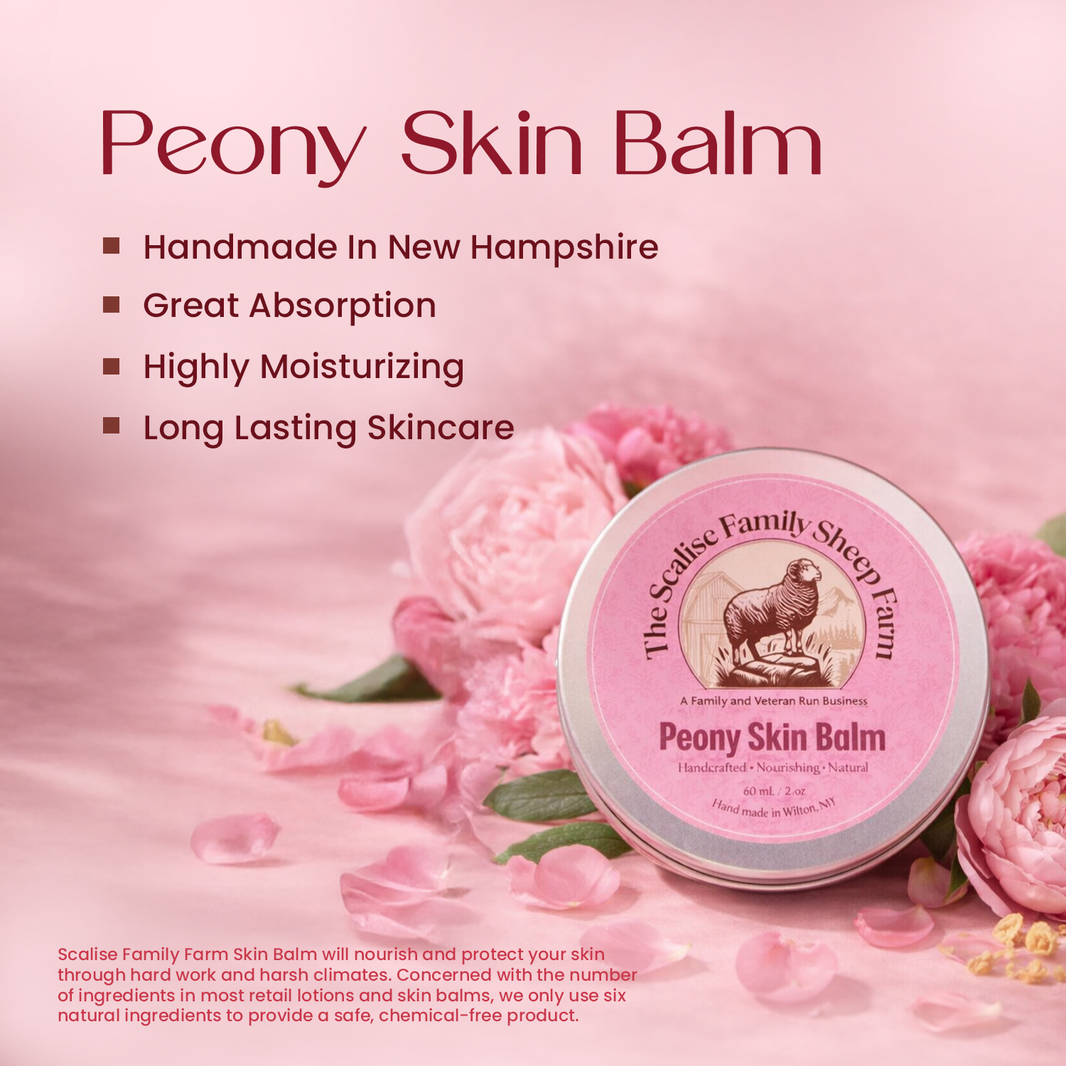 Peony Skin Balm – Natural Moisturizing Herbal Skin Balm