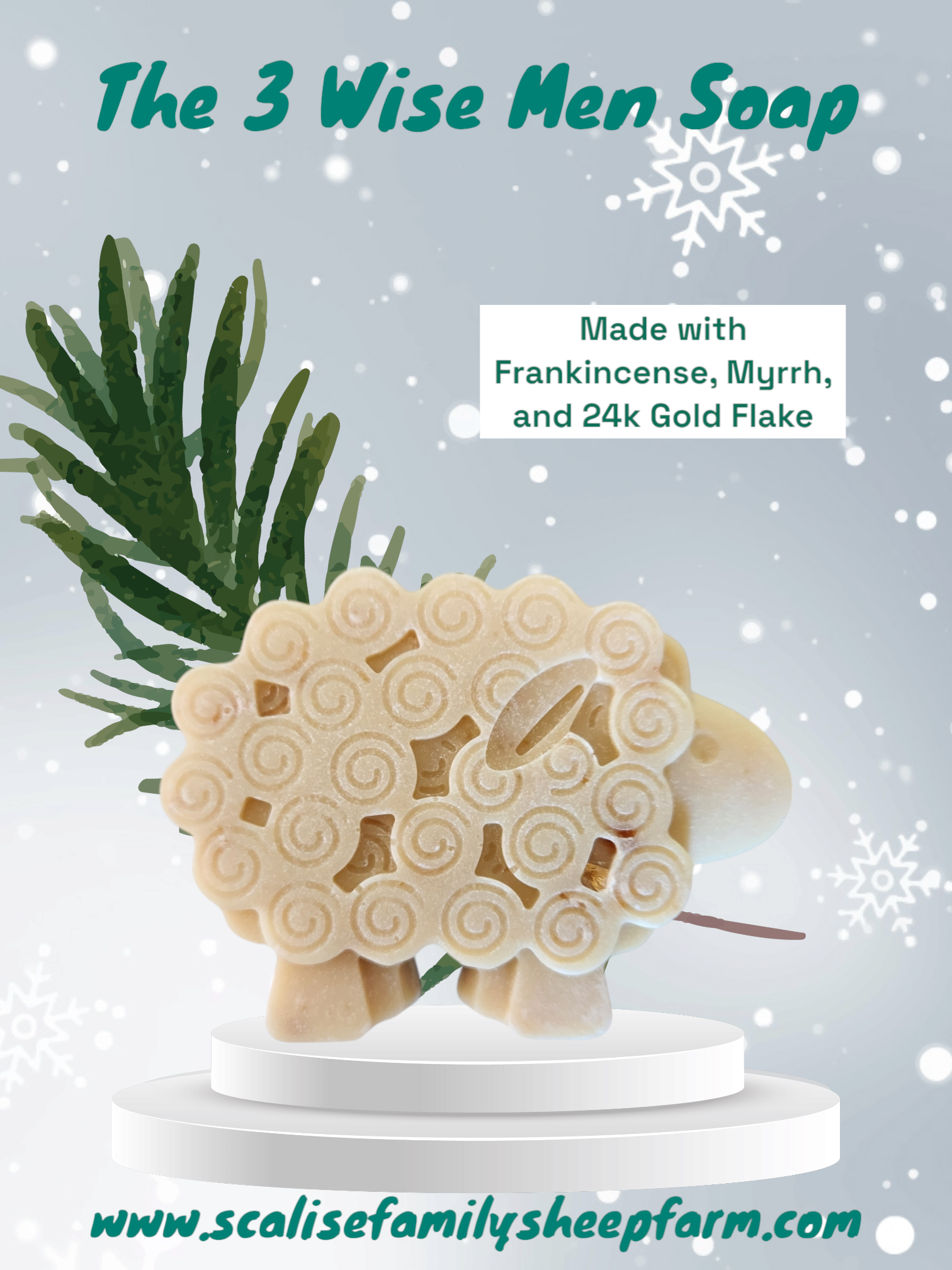 Myrrh and Frankincense Sheep-Milk Soap handmade natural small-batch farm-sourced NH