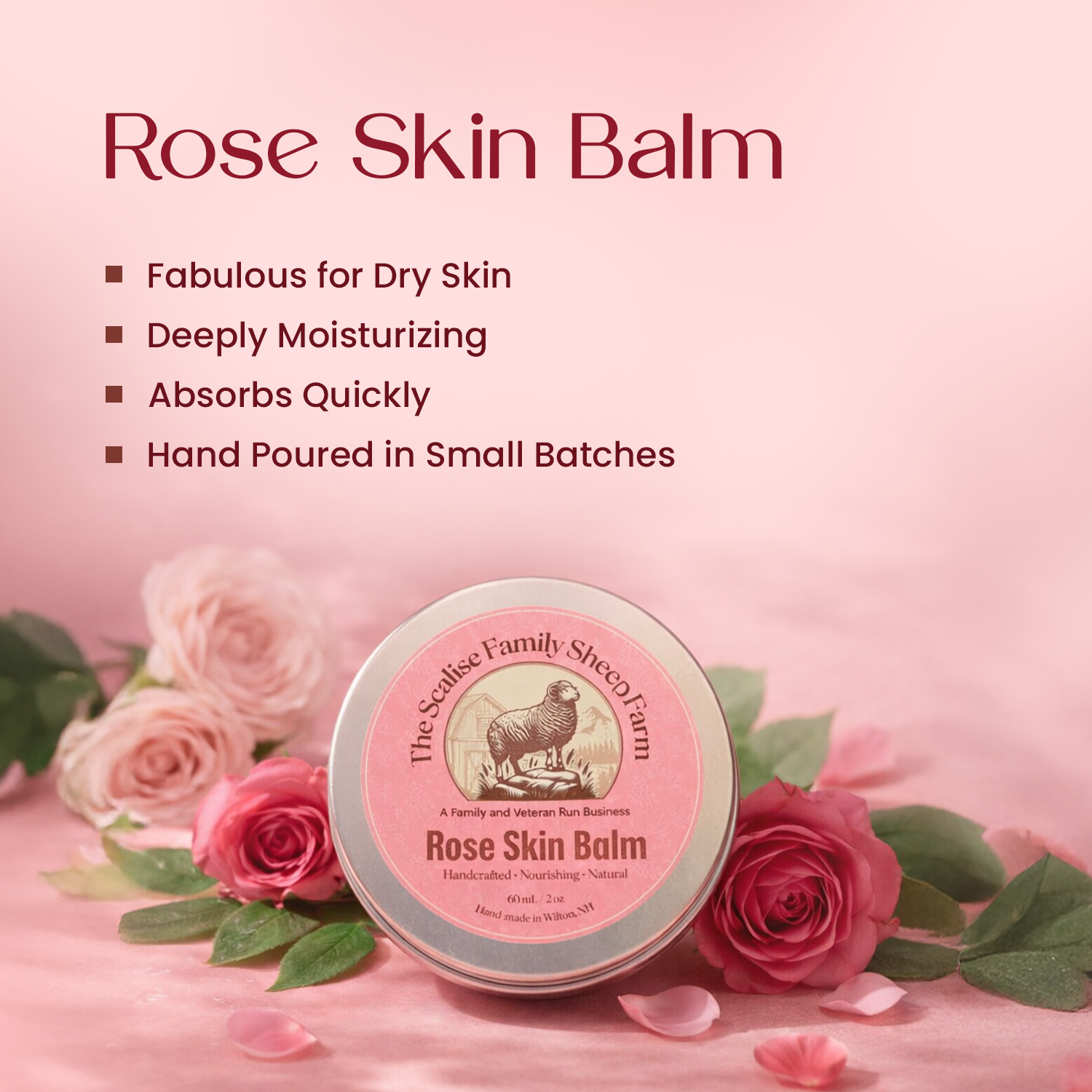 Rose Skin Balm – Natural Moisturizing Rose Herbal Balm