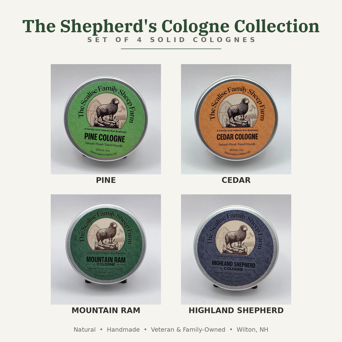 The Shepherd's Cologne Collection — Set of 4 Solid Colognes