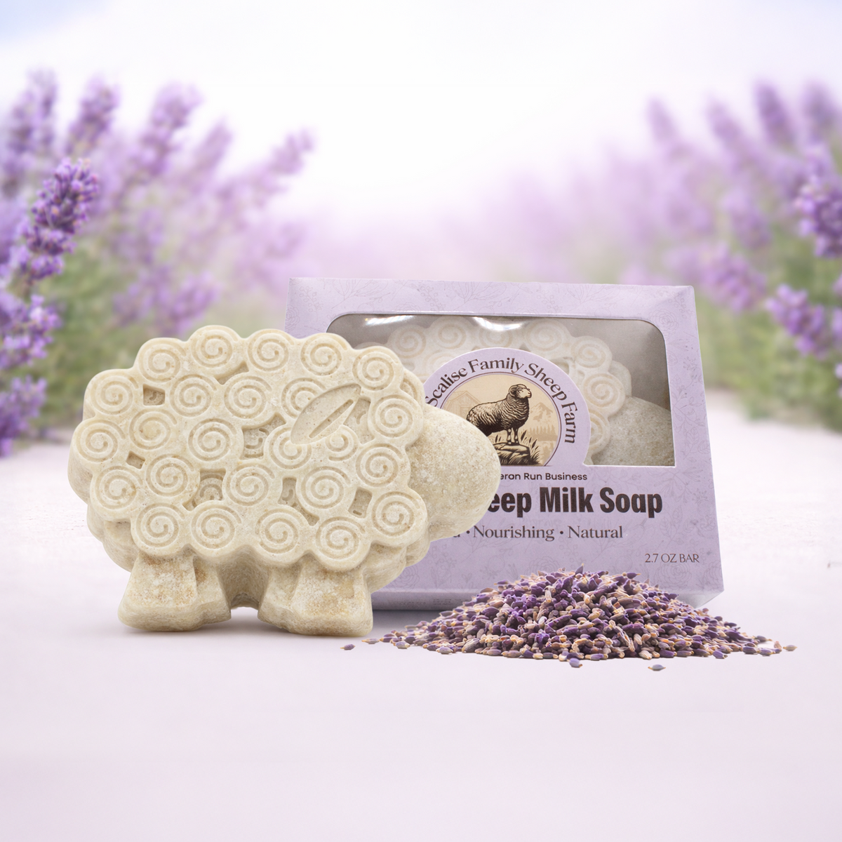 Lavender sheep milk soap bar, handmade natural soap