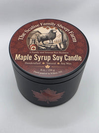 Maple Syrup Soy Candle lid label, 8 oz handcrafted natural soy wax