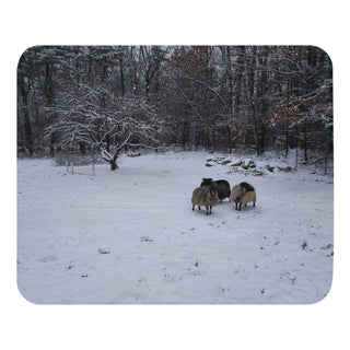 Sheep Winter Scene Mouse pad