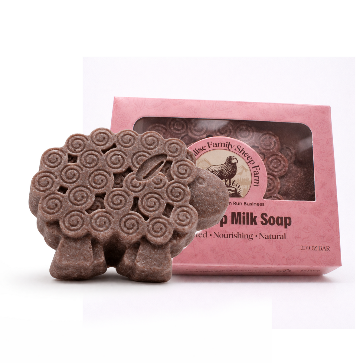 Rose sheep milk soap bar from Scalise Family Sheep Farm