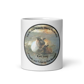 Scalise Family Sheep Farm LLC Logo - White glossy mug