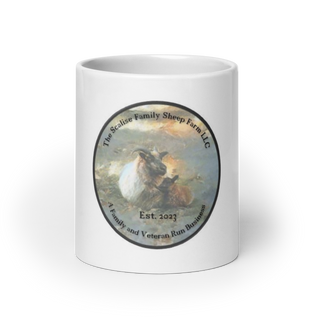 Scalise Family Sheep Farm LLC Logo - White glossy mug